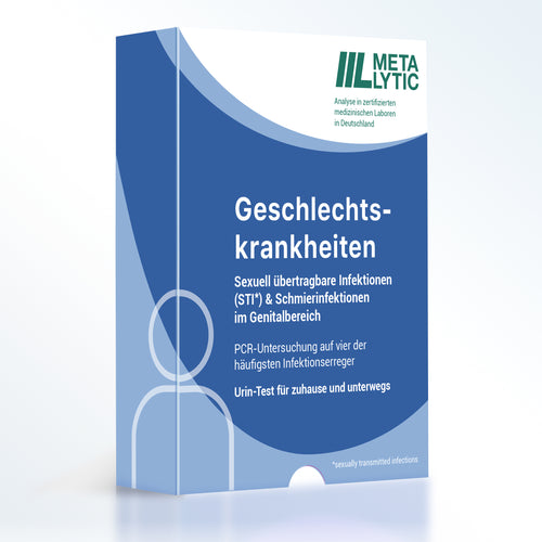 Produktverpackung STI Test auf 4 Erreger von MetaLytic.
