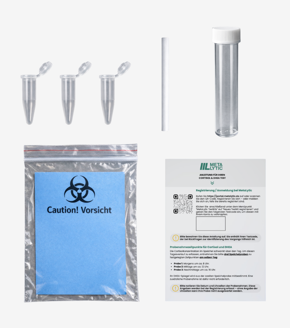 Cortisol & DHEA Speicheltest – Stressprofil (3 Cortisol Messungen)