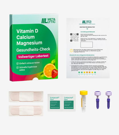 2-in-1 SPARSET: Vitamin D, Calcium & Magnesium Test + Vitamin D3 K2 Tropfen (1000 IE)