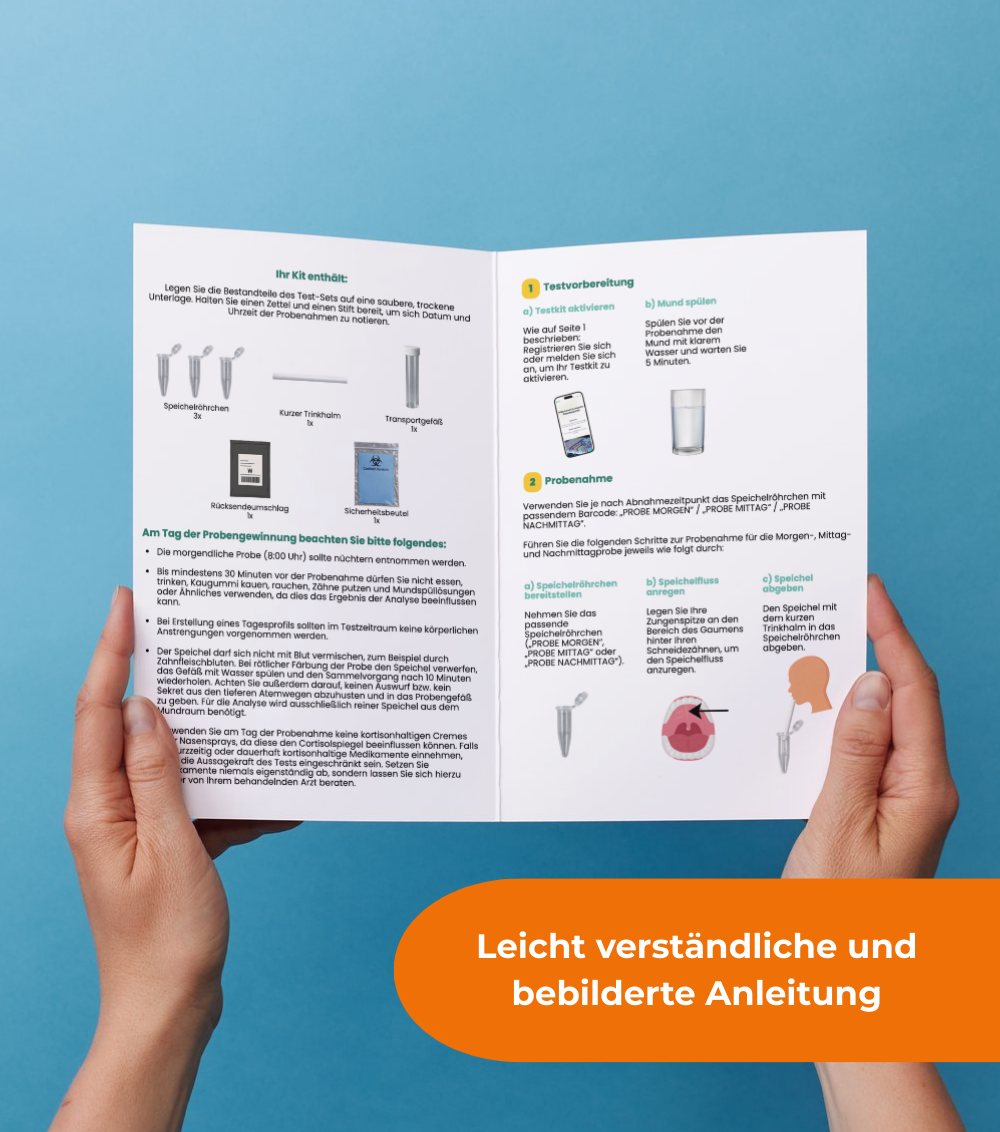Cortisol & DHEA Speicheltest – Stressprofil (3 Cortisol Messungen)