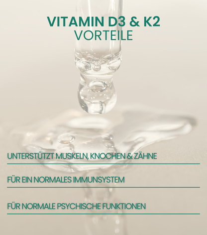 2-in-1 SPARSET: Vitamin D, Calcium & Magnesium Test + Vitamin D3 K2 Tropfen (1000 IE)