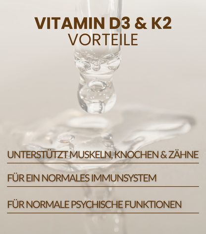 Vitamin D3 K2 Tropfen – 1.000 I.E. | MCT-Öl | 10 ml