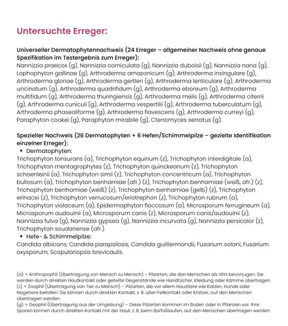 Pilz Test (Hautpilz, Fußpilz, Nagelpilz und Genitalpilz)