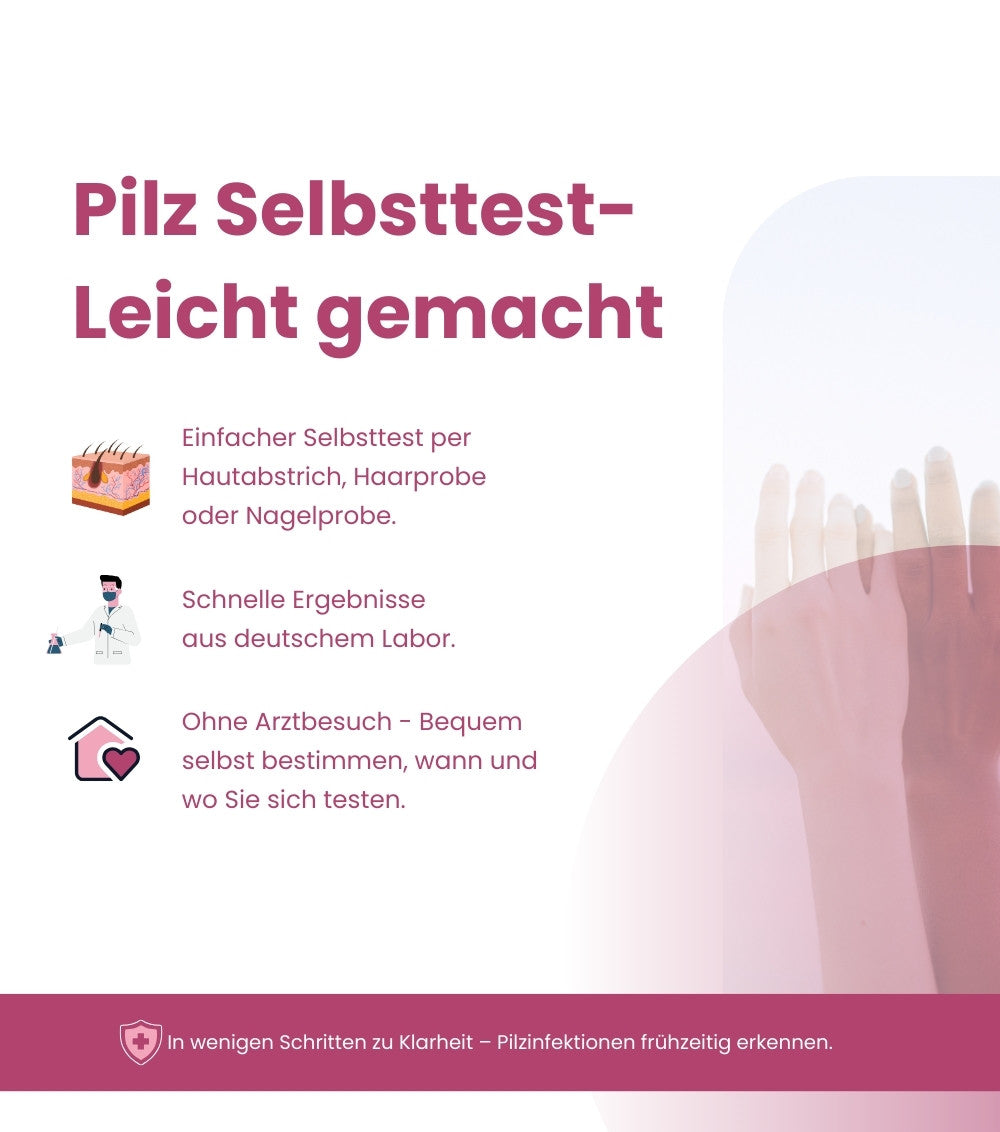 Abbildung: Pilzinfektionen mit Selbsttest auf Hautpilz und Co. erkennen.