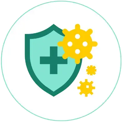 Symbol, welches Infektanfälligkeit bei Vitamin D darstellt.